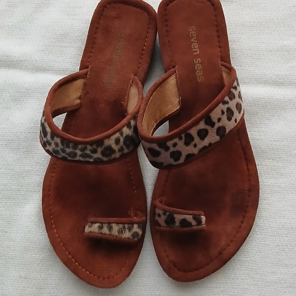 Brown Leopard Print Sandals